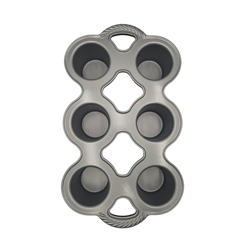 Nordic Ware Popover Pan 6 Cup 1.2L Cast Aluminum Nonstick Bakeware Gray USA